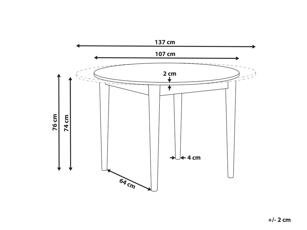 Extending Dining Table ECHO Dark Oak 107/137 cm 107 cm_1017316