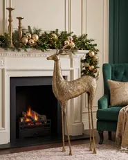 Floor Christmas Decoration PELLO 126 cm Reindeer Gold_1093484