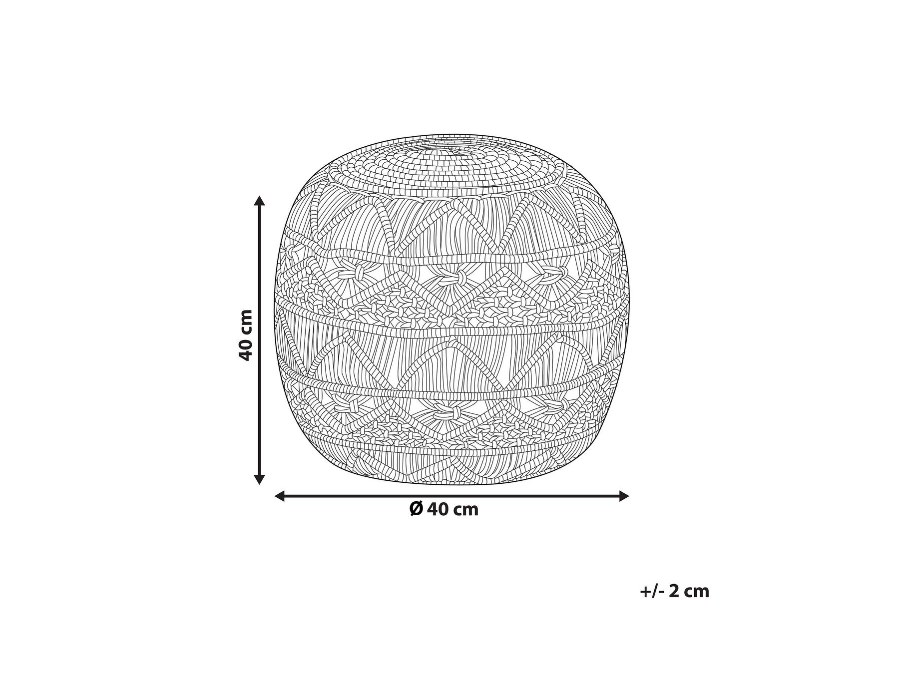 Cotton Macrame Pouffe Orange BERKANE_876868 Cotton Macrame Pouffe Orange BERKANE_876868