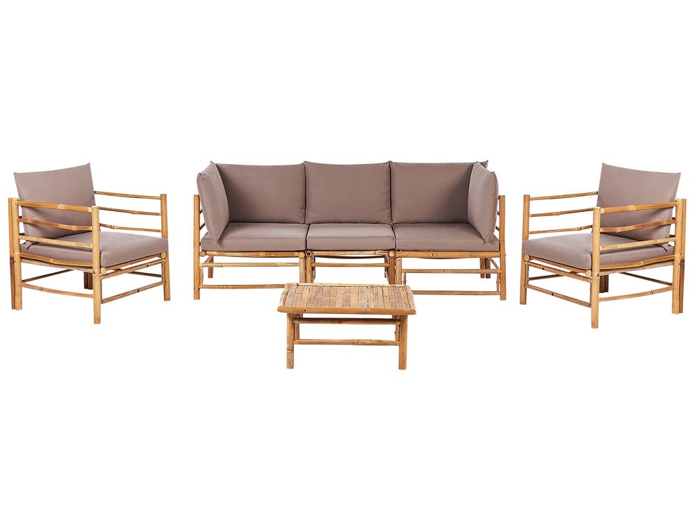Conjunto de jardim com mesa 5 lugares CERRETO Bambu Taupe
