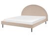 Čalouněná buklé postel 160 x 200 cm béžová MARGUT_887245