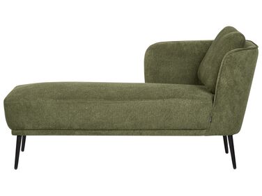 Chaise longue à droite en tissu vert foncé ARTHEZE