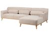 Hörnsoffa vänster chenilletyg beige SIMOS_927929