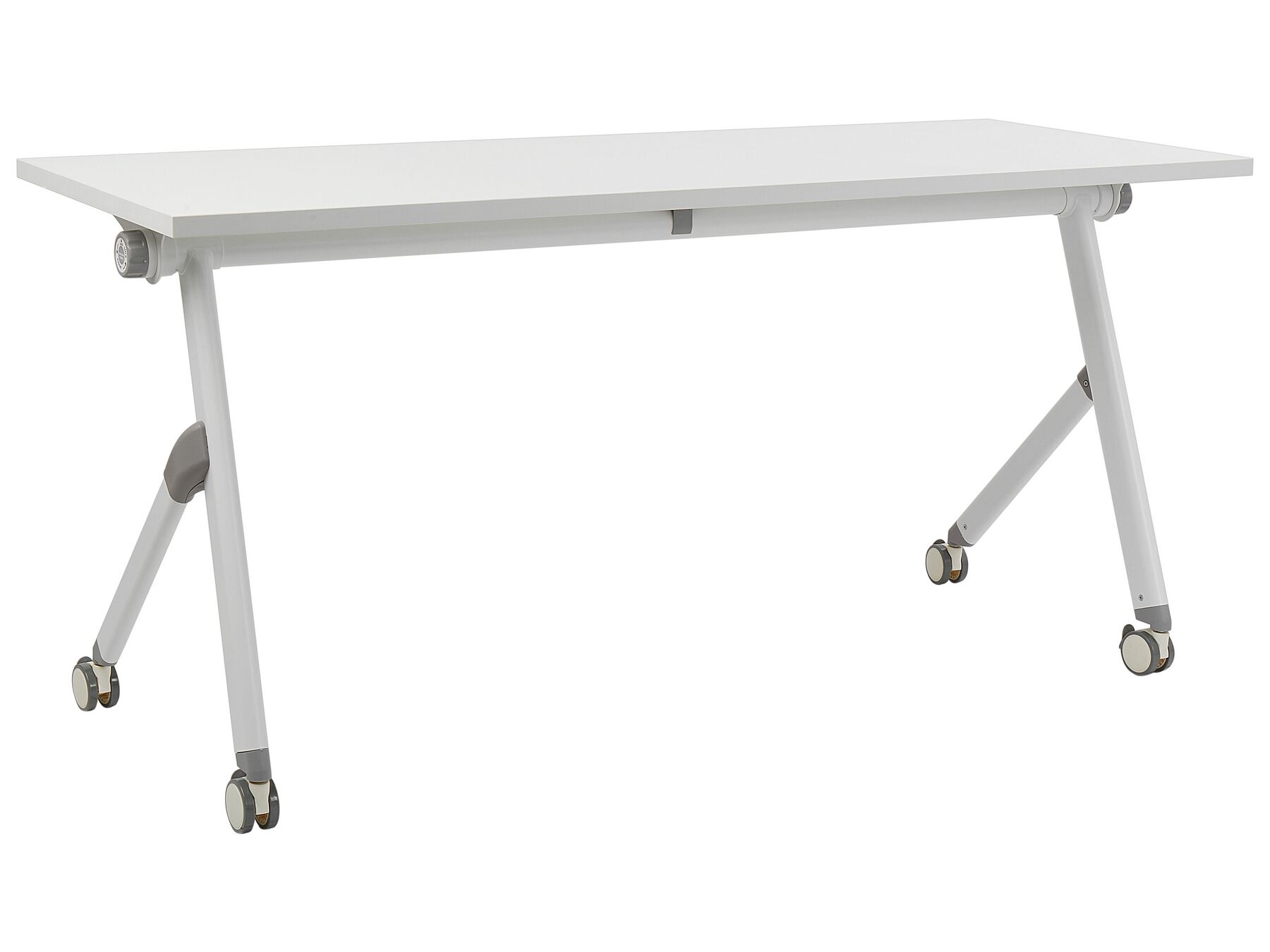 Skladací písací stôl s kolieskami 160 x 60 cm biely BENDI_922320