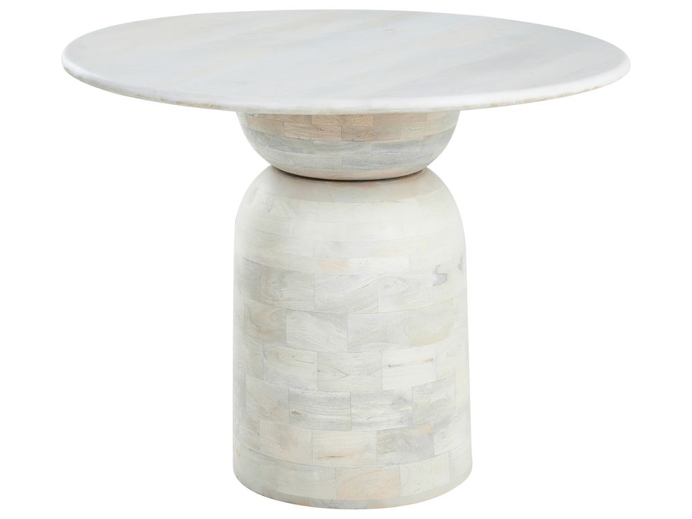 Mesa de jantar MURTLE Branco 110 cm 110 cm Madeira de mangueira