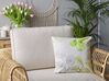 Conjunto 2 almofadas decorativas brancas com folhas verdes 45 x 45 cm PEPEROMIA_799560