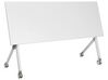 Skladací písací stôl s kolieskami 160 x 60 cm biely BENDI_922322