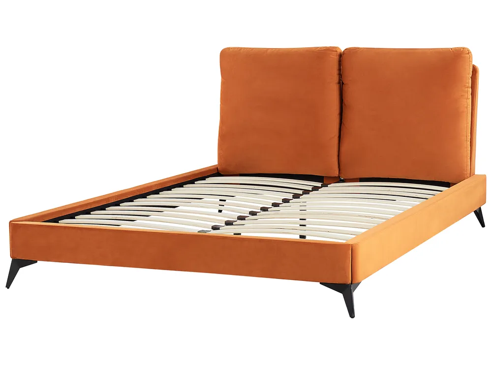 Bed Velvet MELLE 140 x 200 cm (EU Double) Orange_829878