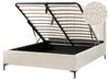 Boucle EU King Size Ottoman Bed Off-White SEZANNE_939769