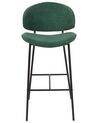 Sada 2 čalouněných barových židlí zelená KIANA_908116
