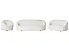 Living Room Set 6 Seater MALUNG Velvet Off-White