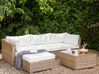 Lounge Set Rattan naturfarben 4-Sitzer rechtsseitig modular Auflagen weiß SANO II_933615