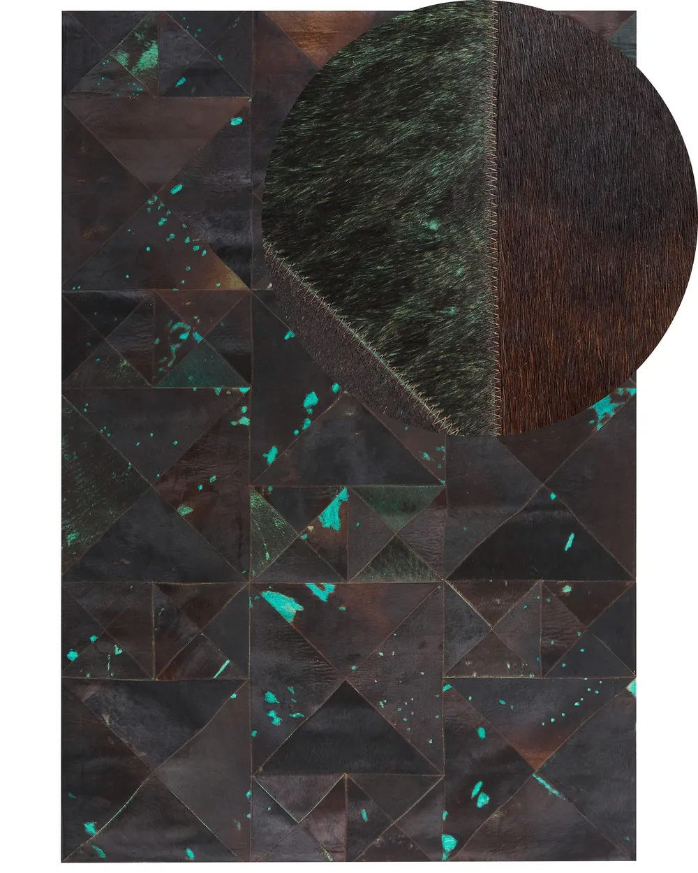 Rug ATALAN Brown 160 x 230 cm Leather
