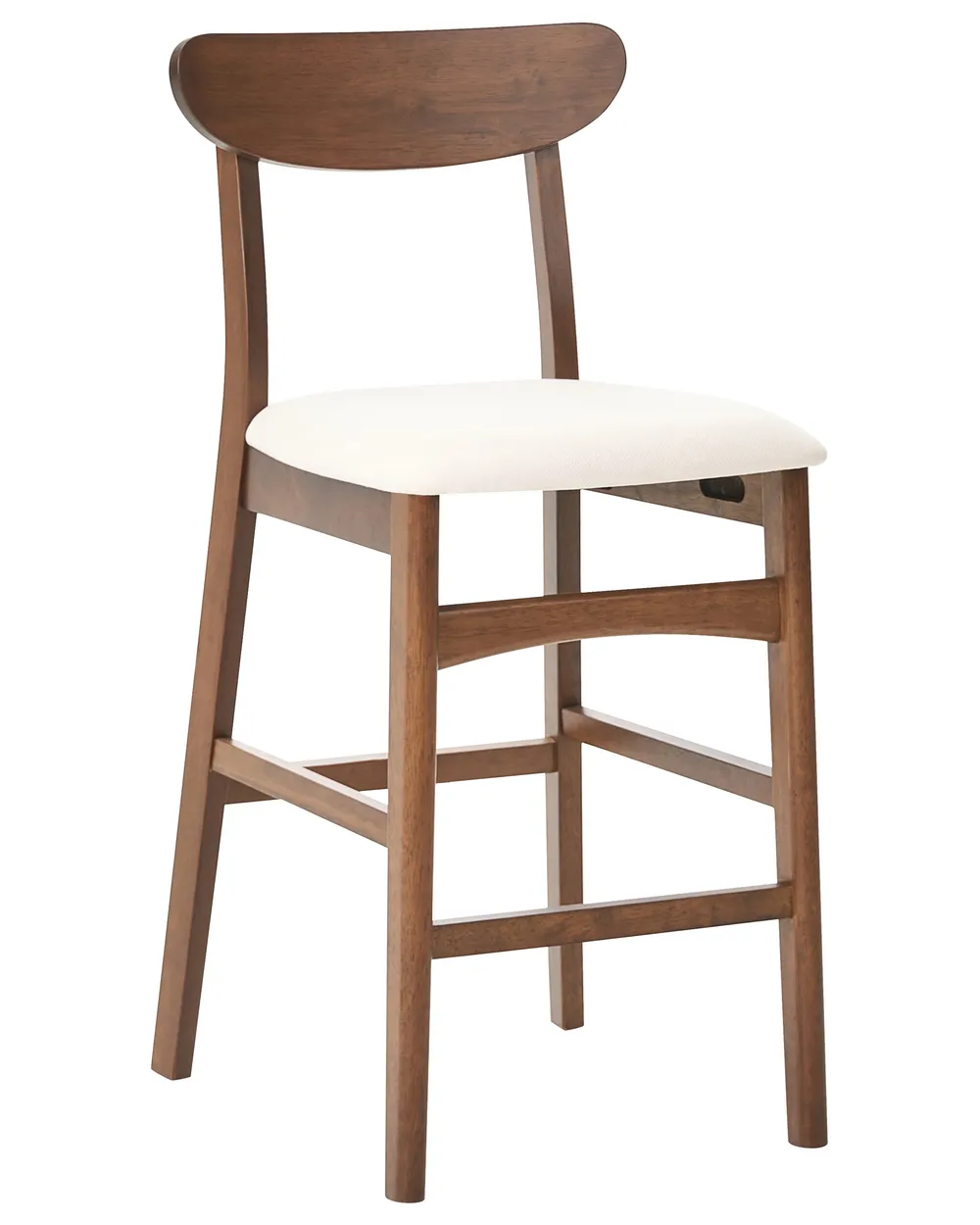 Set di 2 sedie alte DOYLE Legno Marrone/Beige chiaro_1071255