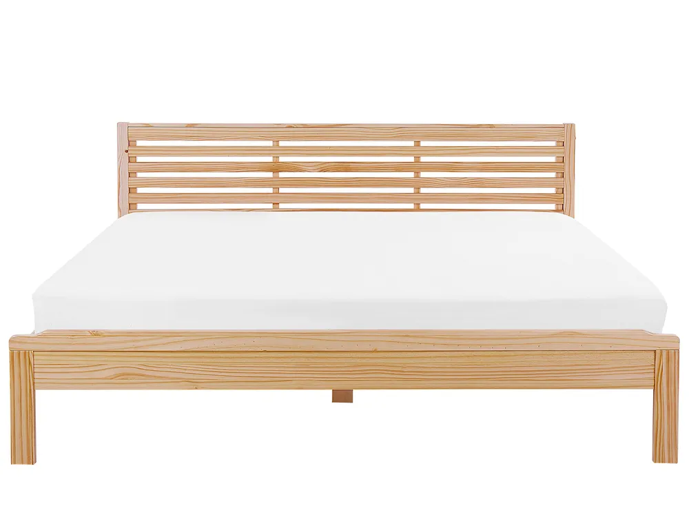 Bed Pine Wood CARNAC 180 x 200 cm (EU Super King) Light Brown_677863