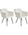 Conjunto de 2 sillas de comedor JASMIN Terciopelo Beige claro