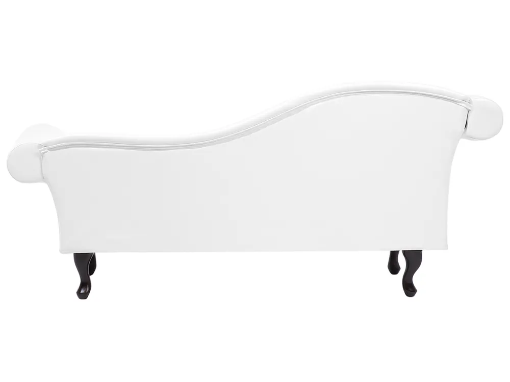Left-Hand Chaise Longue LATTES Faux Leather White_681429