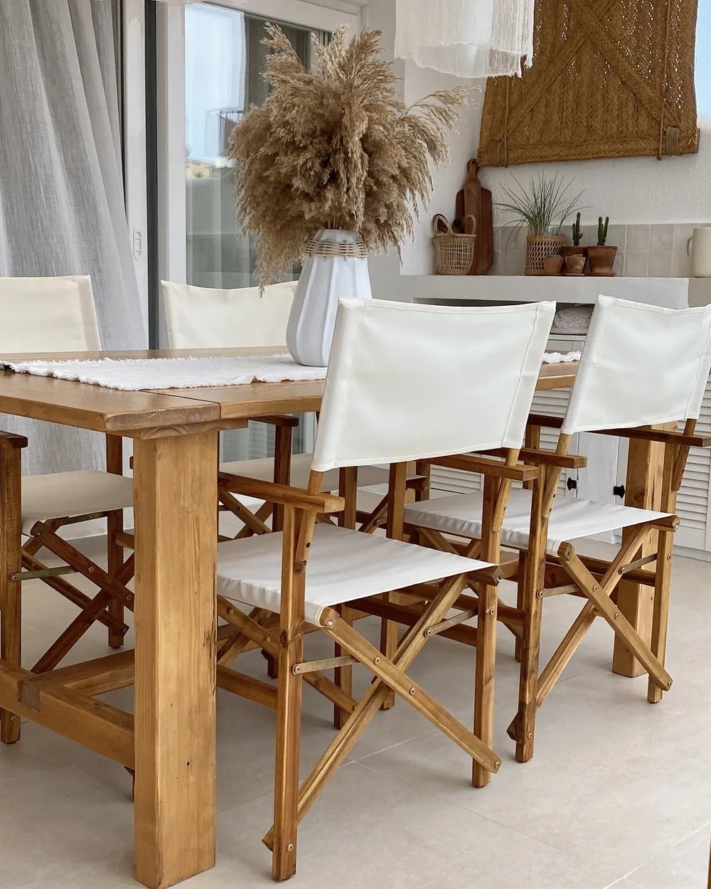 Set of 2 Garden Chairs CINE Acacia Wood Off-White_885109