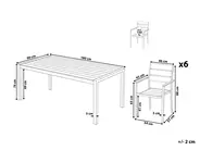Garden Dining Set 6 Seater VERNIO Grey_807039
