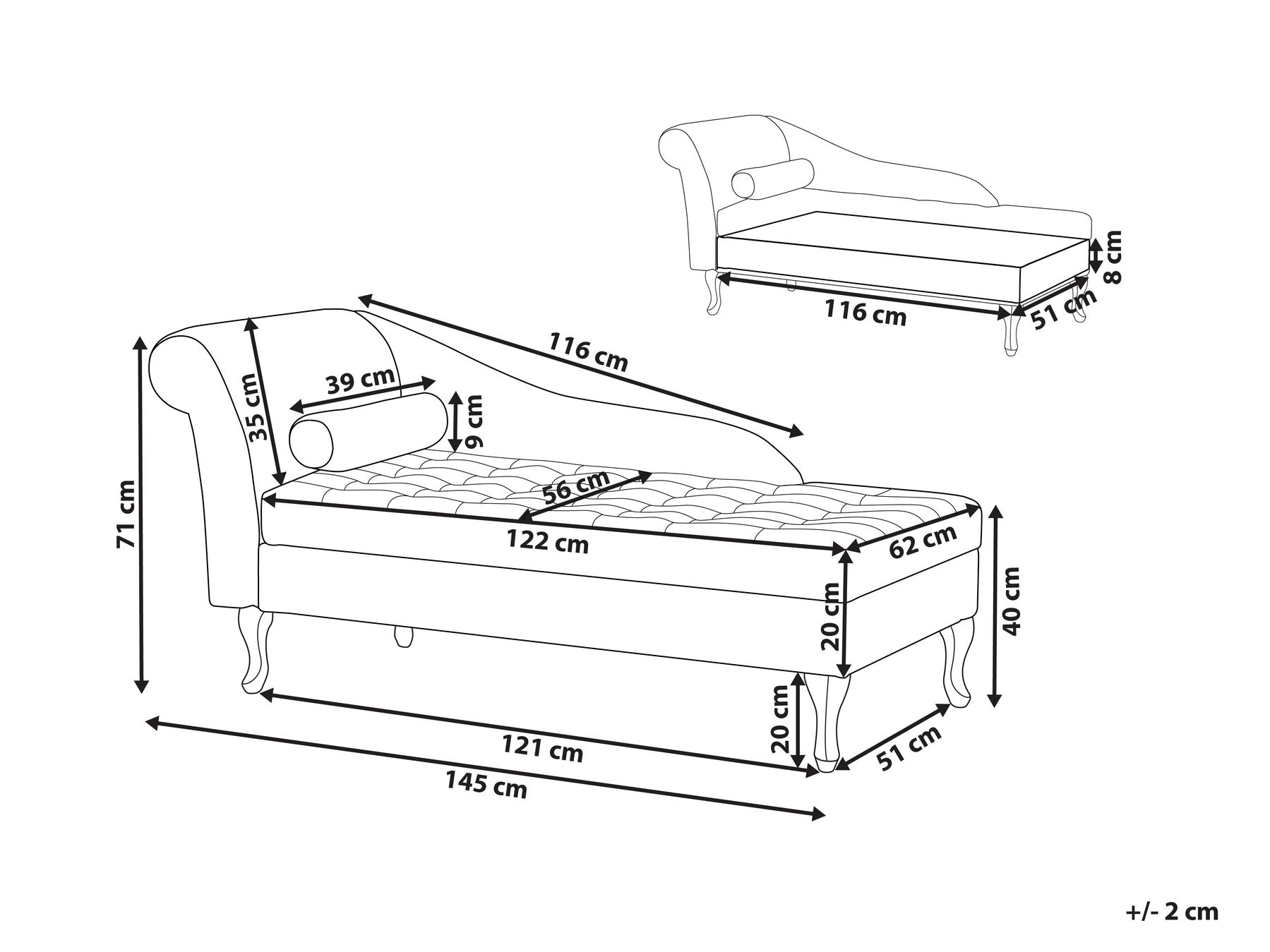 Left Hand Velvet Chaise Lounge with Storage Dark Grey PESSAC_881964