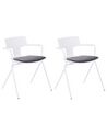 Set of 2 Dining Chairs White and Black MANSON_930105