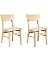 Conjunto de 2 sillas de comedor ANOKA Madera Marrón claro/Beige