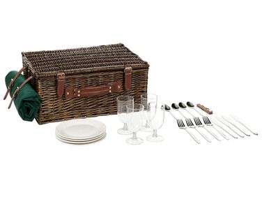 Picknick-Korb aus Rattan für 4 Personen Braun ECLAIR