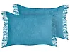 Set of 2 Decorative Cushions MABA 50 x 35 cm Cotton Blue Solid