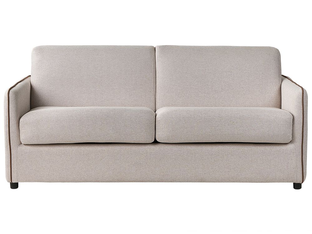 Schlafsofa 2-Sitzer ISHOJ Stoff Hellbeige