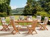 8 Seater Acacia Wood Garden Dining Set Taupe Cushions MAUI II_926691