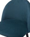 Sada 2 sametových židlí modrá VISALIA_710998