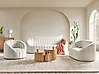 Living Room Set 6 Seater MALUNG Velvet Off-White