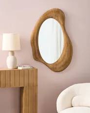 Lustro ścienne HOURTIN 68 cm 100 cm Drewno Brązowy_1003389