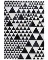 Tapis à motifs triangulaires noir et blanc 140 x 200 cm  ODEMIS_689618