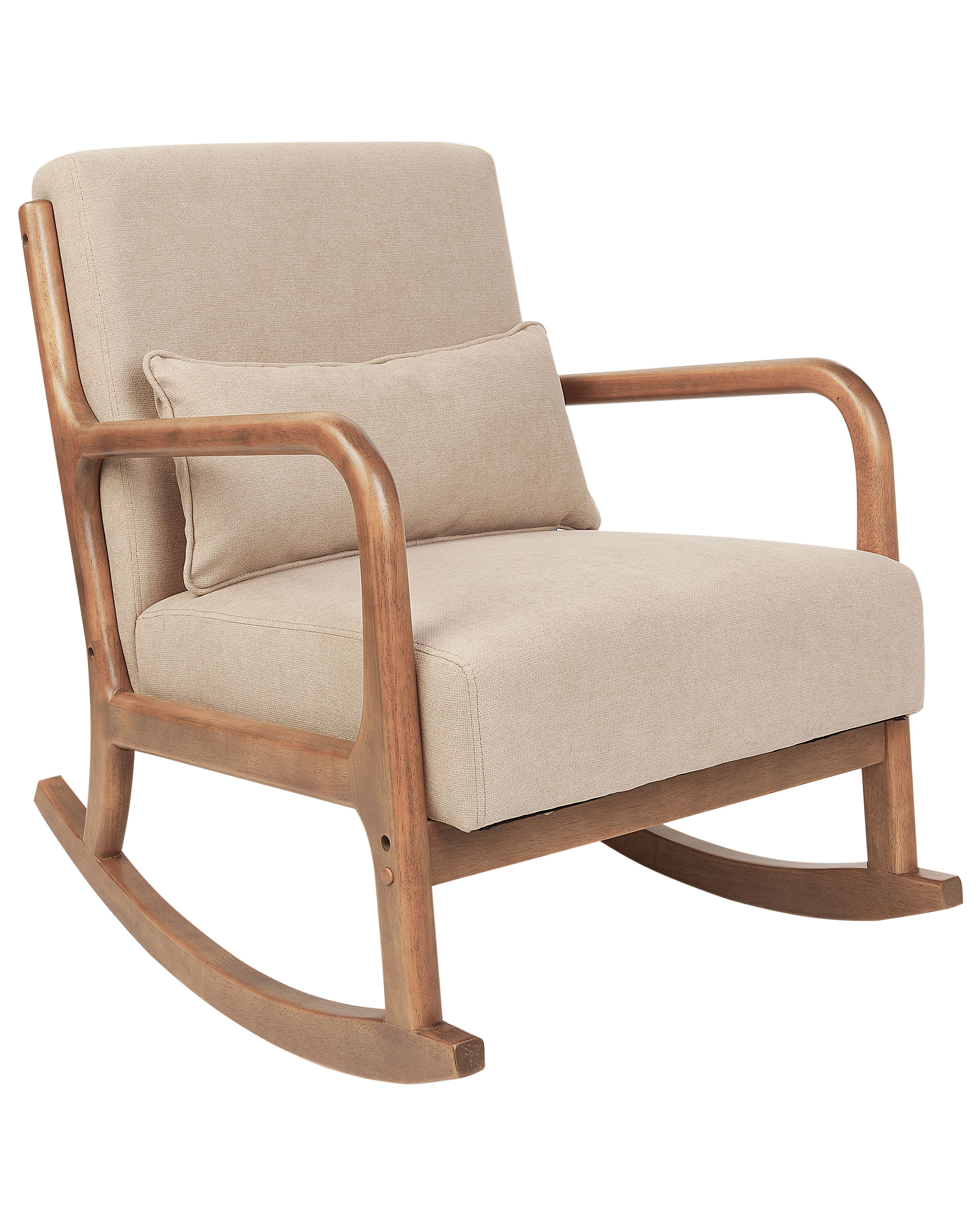 Rocking Chair SKOVDE Fabric Beige | Beliani.co.uk