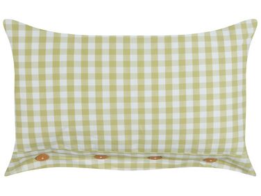 Cushion Chequered Pattern 40 x 60 cm Olive Green and White TALYA