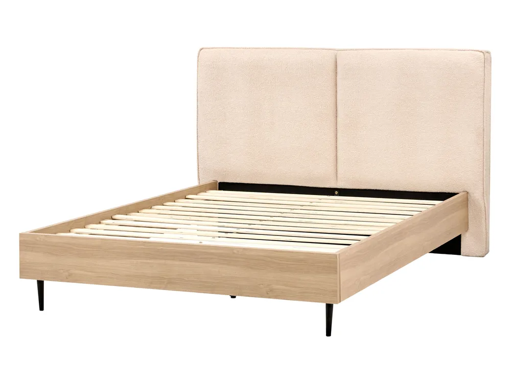 Bett mit Lattenrost Bouclé IZERNORE 140 x 200 cm Beige_971385