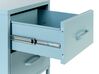 Mesa de cabeceira com 2 gavetas em metal azul claro MALAVI_844020