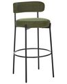 Lot de 2 chaises de bar en tissu bouclé vert foncé ALLISON_913891