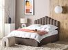 Zamatová posteľ s úložným priestorom 140 x 200 cm sivobéžová VINCENNES_837299
