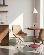 Set di 2 sedie da pranzo HAILEY Scamosciato sintetico Beige_1077945