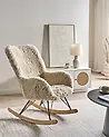 Fauteuil à bascule AKRA Fourrure synthétique Beige clair