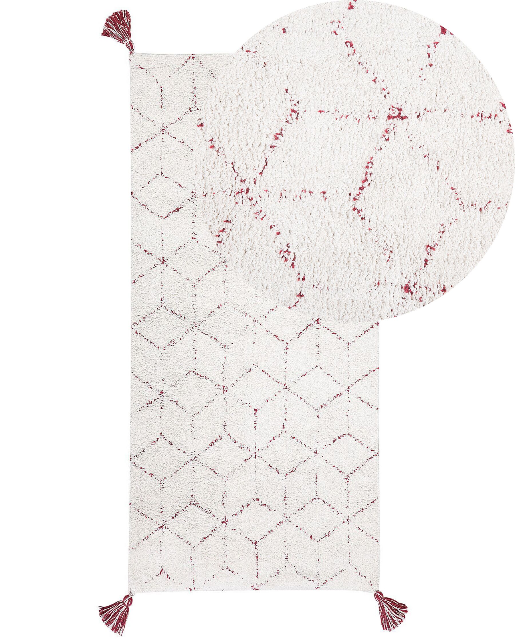 Bavlnený koberec 80 x 150 cm biely SAKARYA_747581
