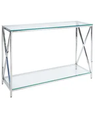 Console Table AUDET Tempered Glass Silver_857857