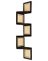 4 Tier Shelving Unit ALDER 101 cm Paulownia Wood Black