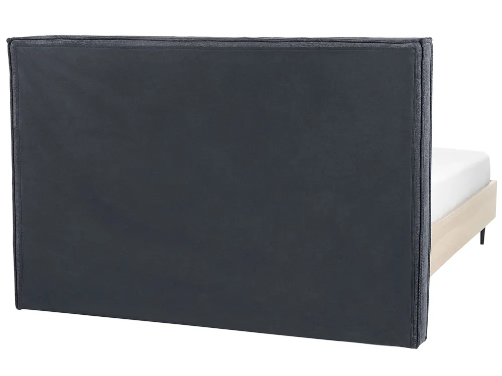 Bett mit Lattenrost Stoff IZERNORE 140 x 200 cm Dunkelgrau_863254