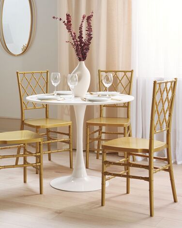 Set of 2 Dining Chairs Gold CLARION