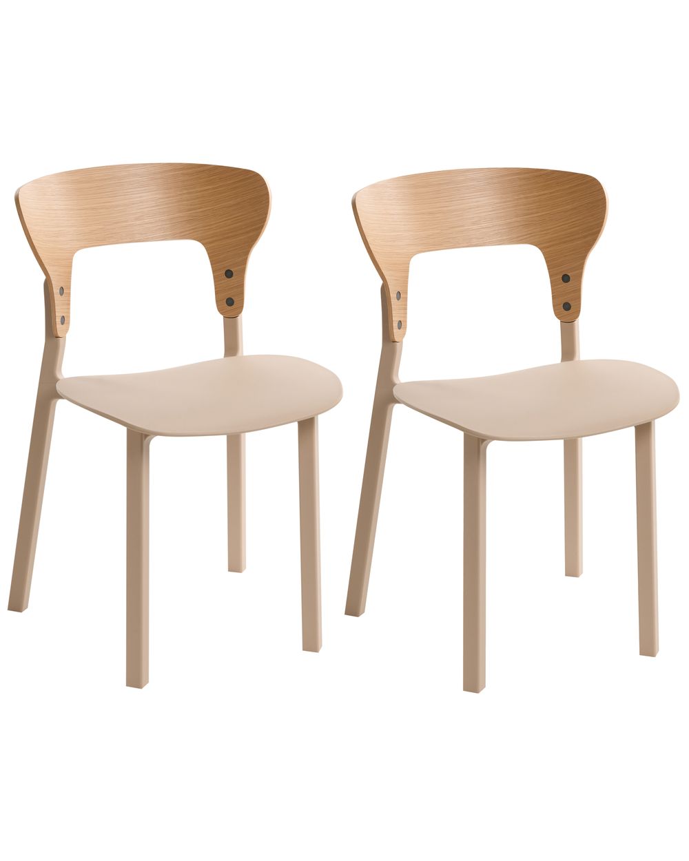 Set de 2 scaune dining WALDEN Bej deschis