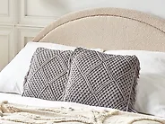 Set of 2 Decorative Cushions BESHAM 45 x 45 cm Cotton Grey Geometric Pattern_1188332