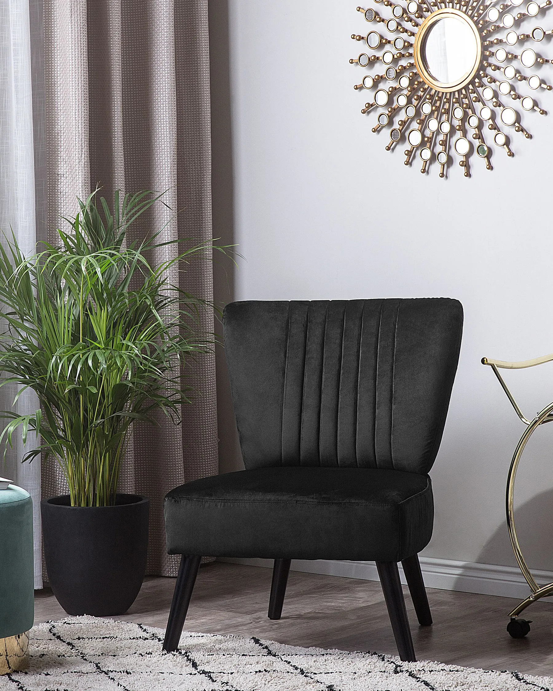 Armchair VAASA Velvet Black_719826